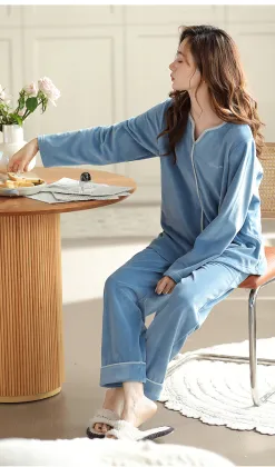 Sea Island velvet pajamas lady