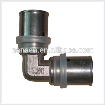 pex pipe press fitting with equal elbow