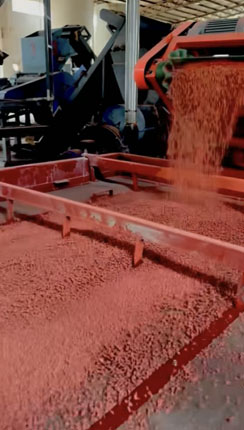 EPDM plastic granules in production.