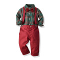 Children's Christmas Suit Boy's Plaid Long-Sleeved Cotton