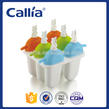 Callia Hot Selling 4/6/8 pcs Set Plastic Groovy Popsicle Mold Ice Stick Mold