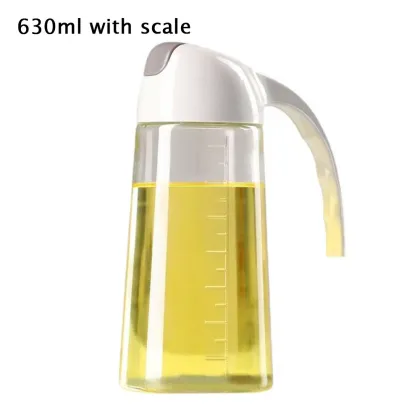 Large capacity oil pot Household oil pot with scale Simple and modern Automatic reflux seasoning pot Glass oil pot