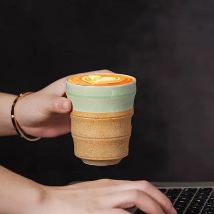 Celadon Ceramic Cup - Tea Cup, Milk Mug, Tumbler, Drinkware, Espresso Coffee Cup