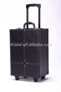 PROFESSIONAL BLACK PVC TROLLEY SUITCASE WITH WHEELS