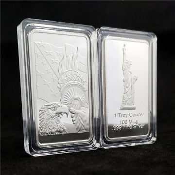 Seltenes Sammlerstück: Gold- und Silber -Souvenir -Münzen einschließlich einer 100 -Millionen -Dollar -Äquivalent Gold Bar, Statue of Liberty -Themen und Silberbarren