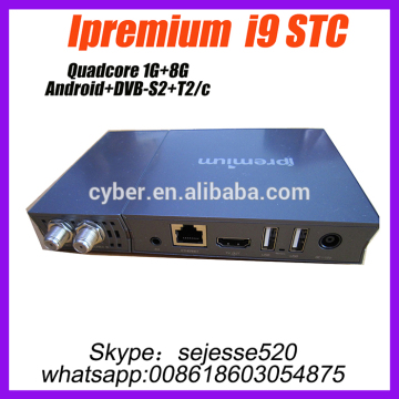 ipremium i9 Android 4.4 OS iptv box Quad Core DVB-S2+T2/C Combo receiver IPREMIUM I9STC Set TOP Box