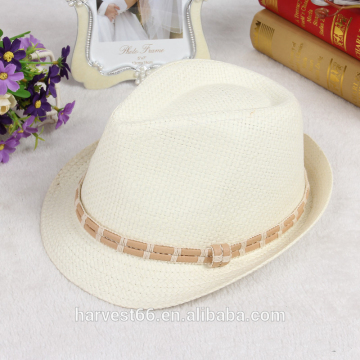 New Design For 2016 Spring Hat Western Country Folding Plain Straw Hats With Belt Decoration Band