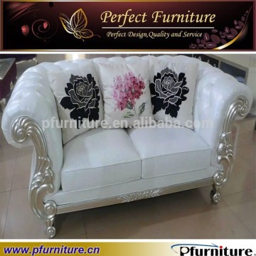 Fashion Design White Leather Chaise Lounge Sectional Chair
