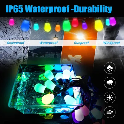 Multicolor LED Edison Bulb String Lights for Outdoor Garden Holiday Lighting