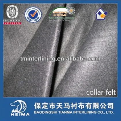 under collar felt fabric 100% polyester composition