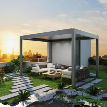 Gazebo Metal With Slatted Roof Electric Terrace Cover