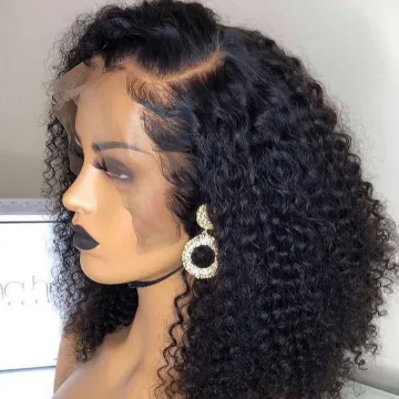 Cheap Afro Kinky Curly Bob Wig Short Raw Indian Virgin Human Hair Hd Full Lace Front Wig Human Hair Transparent Lace Frontal Wig