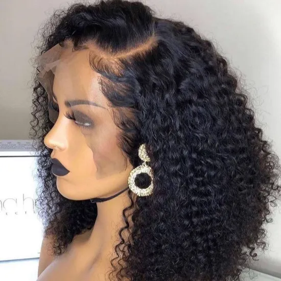 Cheap Afro Kinky Curly Bob Wig Short Raw Indian Virgin Human Hair Hd Full Lace Front Wig Human Hair Transparent Lace Frontal Wig
