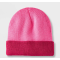 Colorblock कफ्ड बीन सर्दियों बुना हुआ beanie टोपी