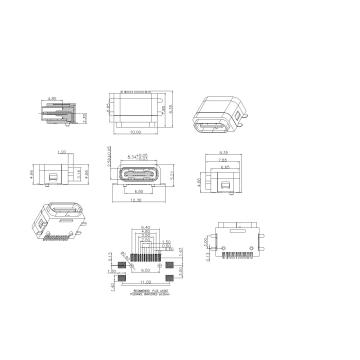 Type-C 16P Female Waterproof SMT Type