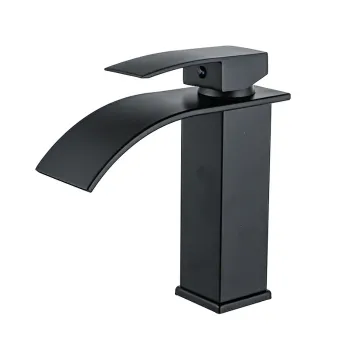 Wholesale Black Waterfall Basin Faucet with Hot and Cold Water Mixer for Bathroom