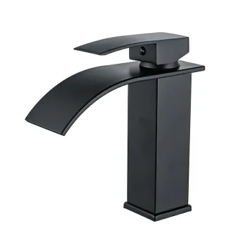 Wholesale Black Waterfall Basin Faucet with Hot and Cold Water Mixer for Bathroom