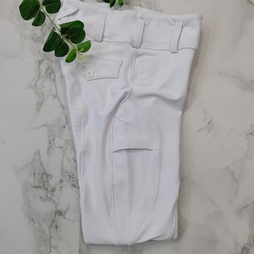 White Anti-slip Silicone Riding Breeches for Kids