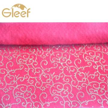 print glitter 100% polyester felt material