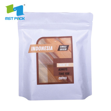Caja de papel kraft permanente bolsas de café en polvo bolsas con cremallera