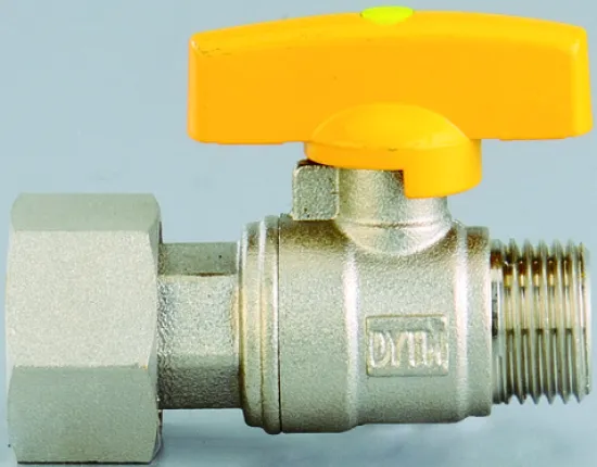 Butterfly handle male swivel nut male brass gas valve