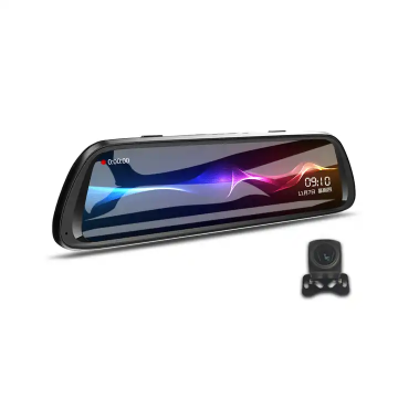 10-calowy pełny ekran dotykowy 4K Widok Dual soczewki Dash Cam: 1080p Nagrywanie, funkcja multimedialna strumieniowa, DVR samochodu z funkcją czarnej skrzynki