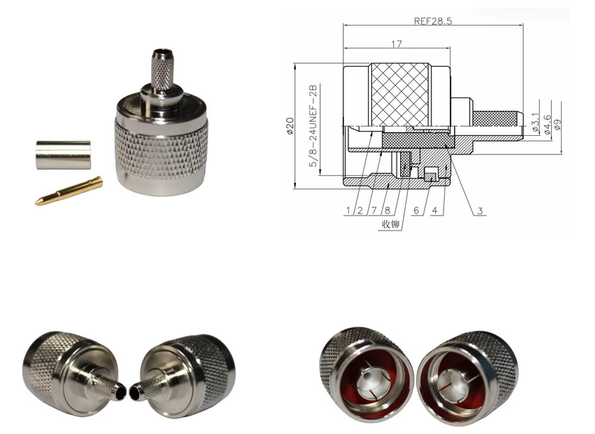 Top Class Male Head N Type Connector