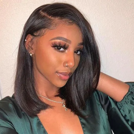 HD Lace Front Short Bob Wig With Baby Hair, Vietnamese Hair Frontal Wig Invisible Natural Transparent 13*4 HD Lace Frontal