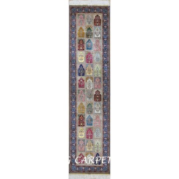2.5'x9.84' Qum Persian Runner Silk Carpet Handmade