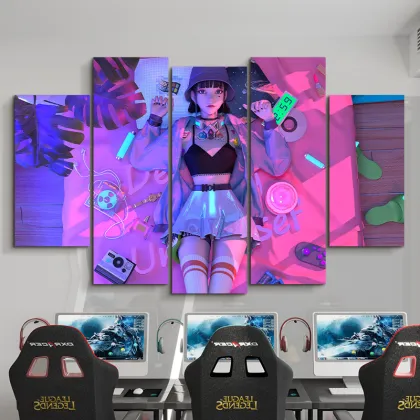 Creative Anime-Inspired Aluminum Decorative Poster Canvas Painting