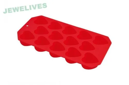 Heart Style Ice Cube Mould In Red 