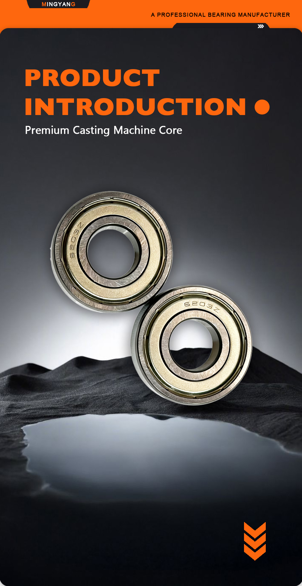 6203‑ZZ Accurate Alloy Bearing for Motor Drive Devices x