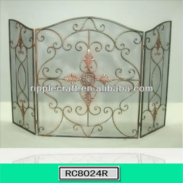 Antique Iron Fireplace Screen