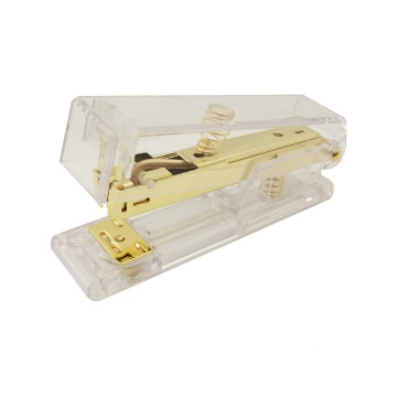 Cute Desktop Gold Acrylic Paper Transparent Stapler - China Factory Medium Size Office Supply