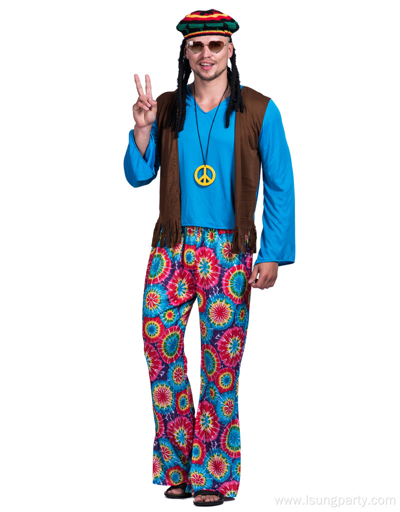 Halloween Party Cosplay Men Hippie Costume