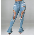 Frauen Ötenschnur sexy Pull Up Hosen Jeans