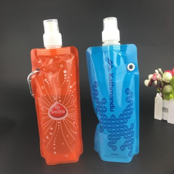 470ml collapsible flat bottom bottle shaped beverage bag