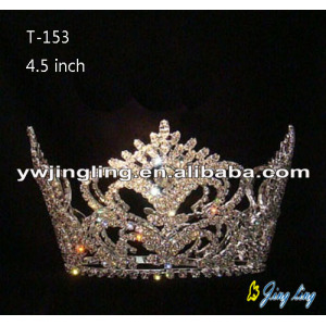 Gold Plated Rhinestone Full Round Pageant Crowns