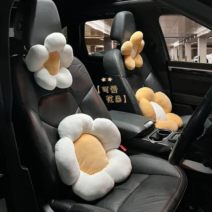 Fashion Cute Flower Car Waist Pillow - Soft Comfortable Neck Pillow for Women