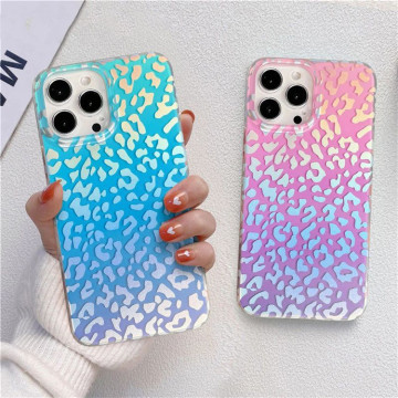 INS Holographic Laser Leopard Pattern Full Body Shockproof Phone Case for iPhone 16 Pro Max, 15, 14, 13 Pro Max