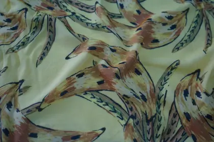 Rayon Polyester Slub Tencel Like Print Fabric