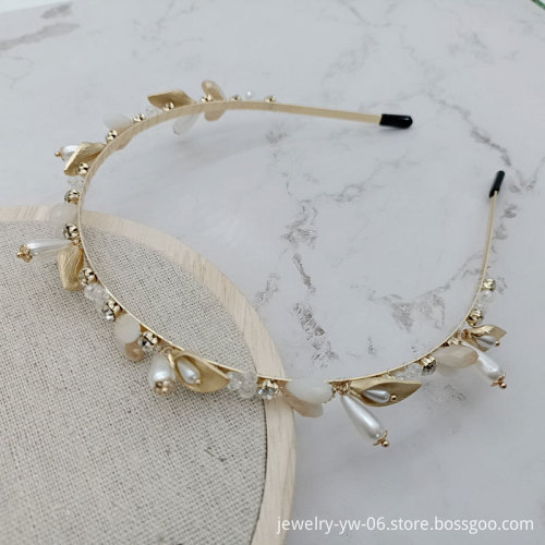 Wholesale Bulk New Fashion Hair Hoop Jewelry - Shiny Bridal Wide Pearl Headbands