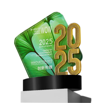 2025 Newest Personalized Color Printing Crystal Medal Trophy for Company Anniversary Gifts