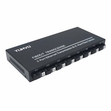 8fiber 2rj45 مفتاح الألياف الفردي 1310/1550NM 20km SC 10Port