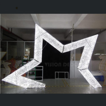 Luzes grandes do motivo da estrela da rua 3D