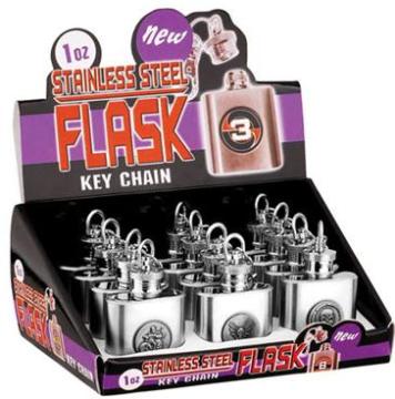 Flask Hip keluli tahan karat dengan kotak paparan