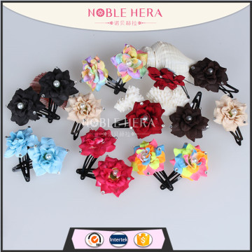 Pearl Center Hair Clip Wedding Girls Bridesmaids Hair Accessory Beach Flower Hairpin
