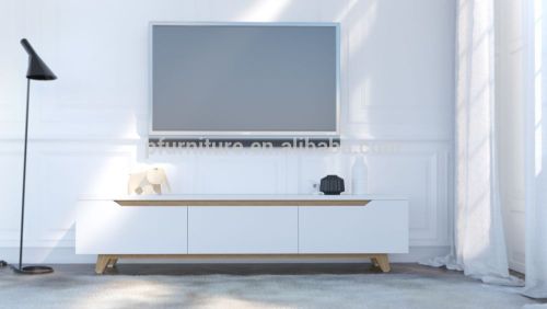 Modern home furniture wood TV stand with 3 drawers simple design