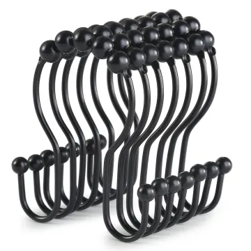 Bathroom Curtain Hooks Metal Drum Rings Set of 12