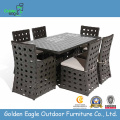 Aluminiumrahmen PE Rattan Möbel Dining Set